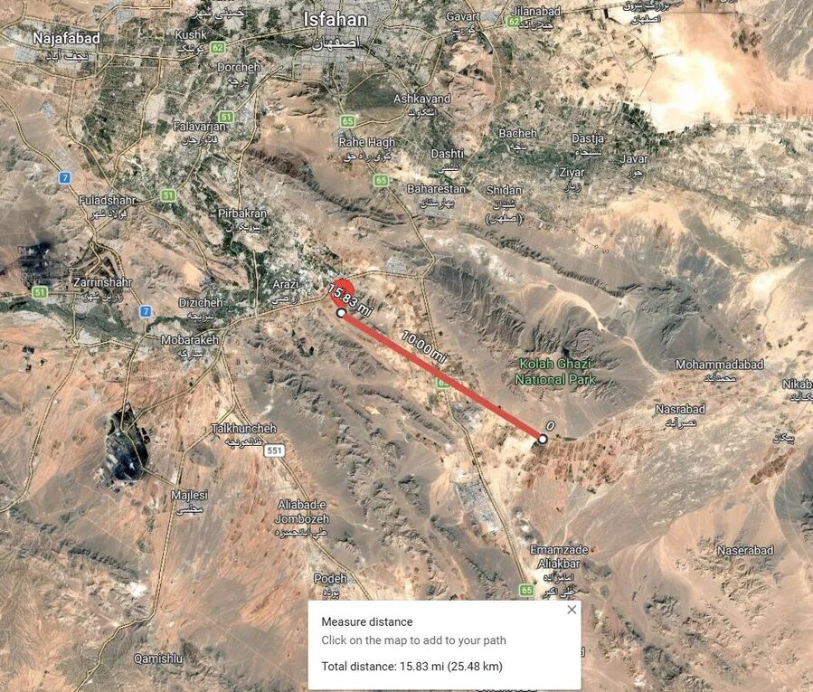 Click to enlarge F-15E crash site and the C-130 debris field