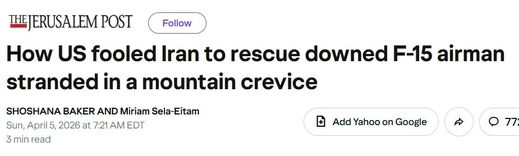 Click to enlarge Headline in the Jerusalem Post
