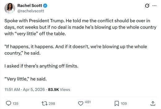 Click to enlarge Trump is out of options tweet