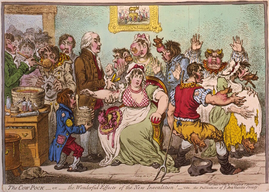 Click to enlarge 19th century cartoon satire vaccination