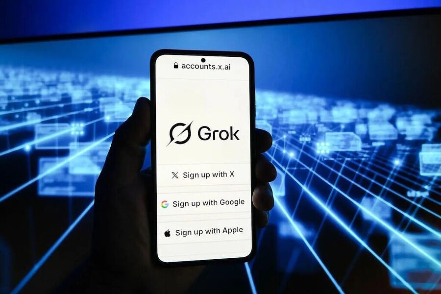 grok on smartphone logo
