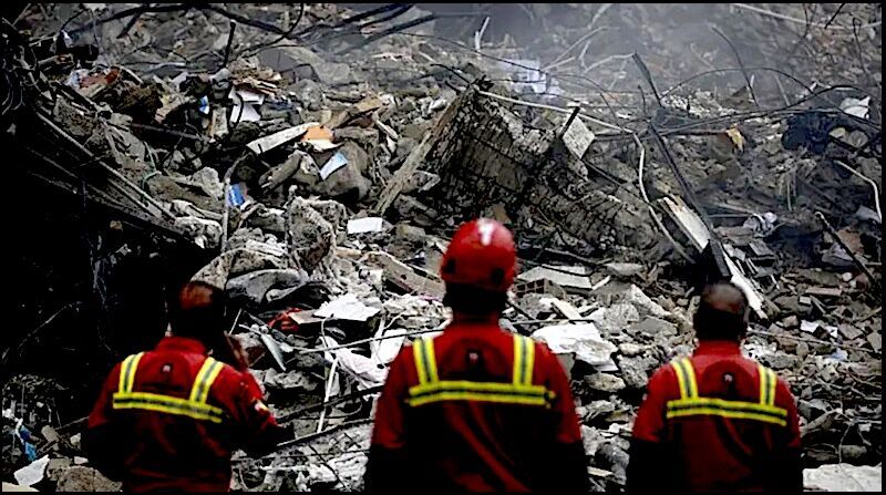rubble from US attack