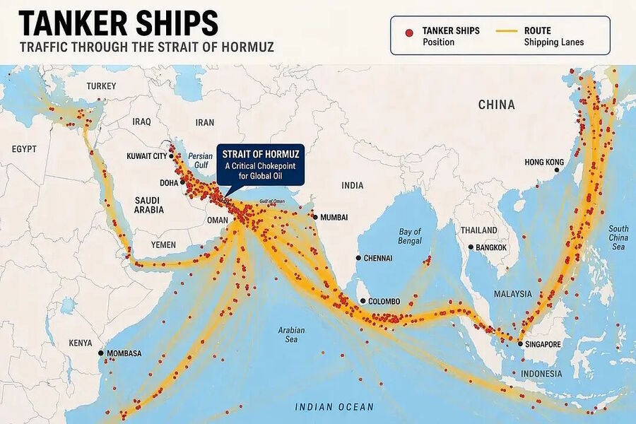 Click to enlarge oil tanker traffic hormuze