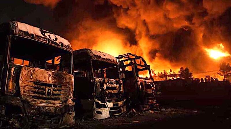Fire at oil depot