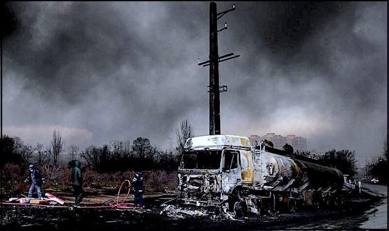 Strike on fuel tanks