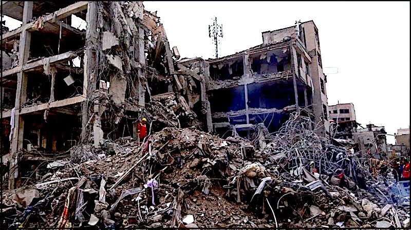 Crumbled building