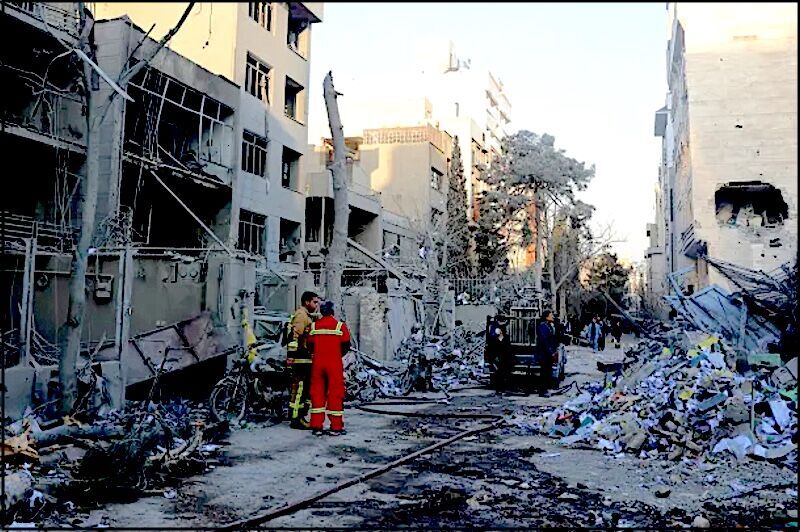Assessing damage Tehran