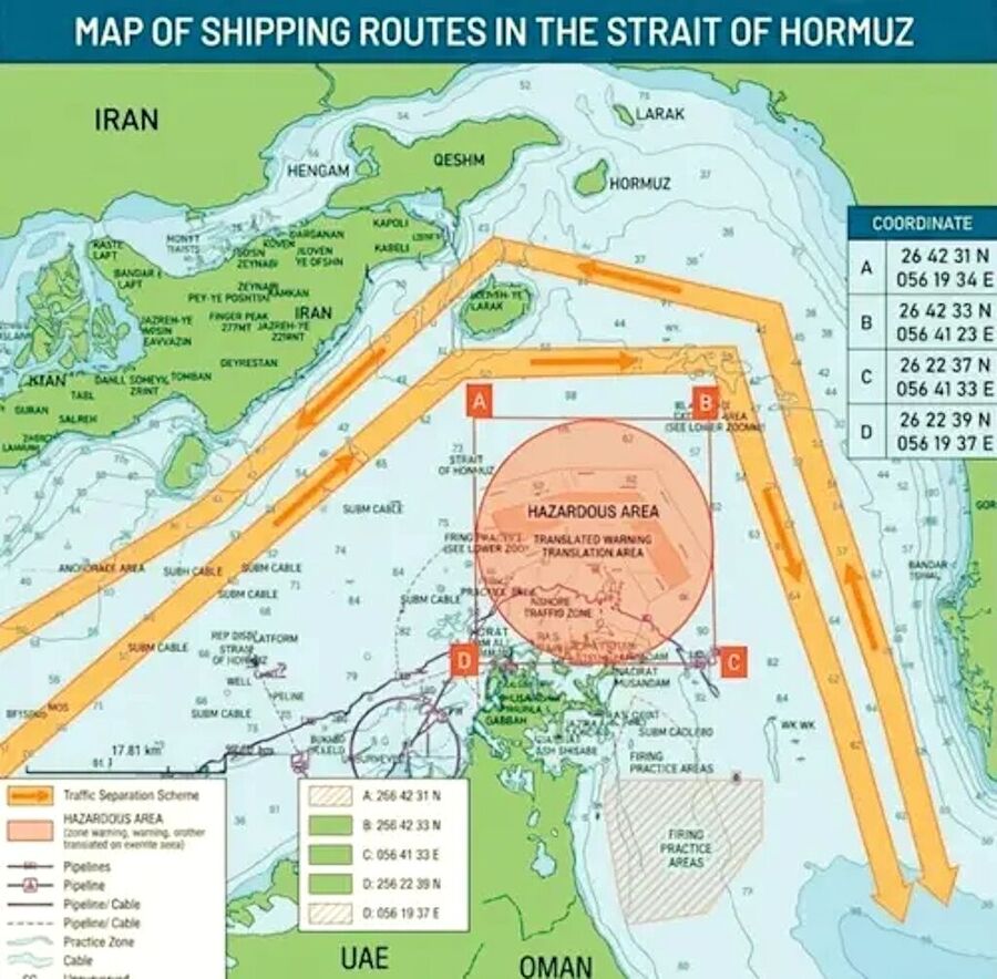 Click to enlarge hormuz iran restrictions new routes