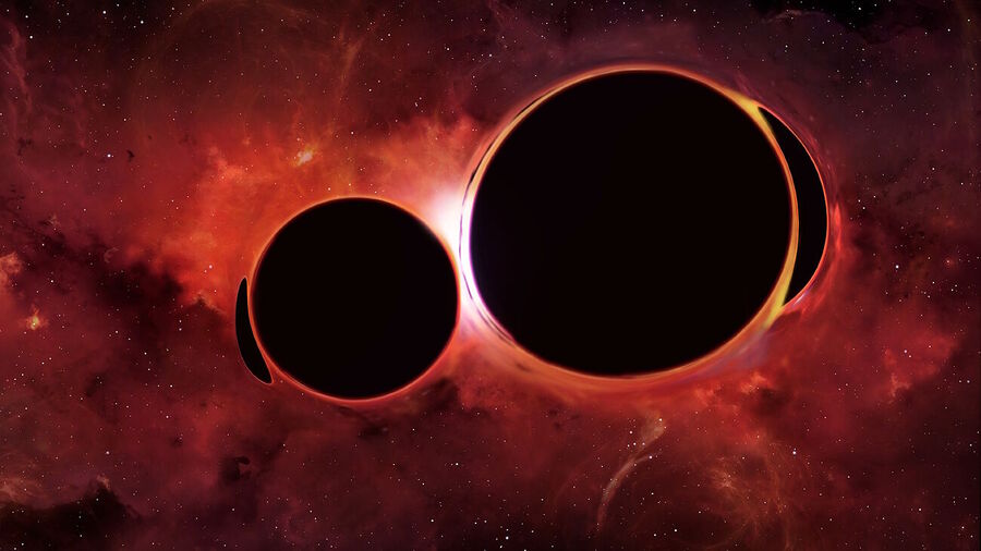 black hole collision artist representation