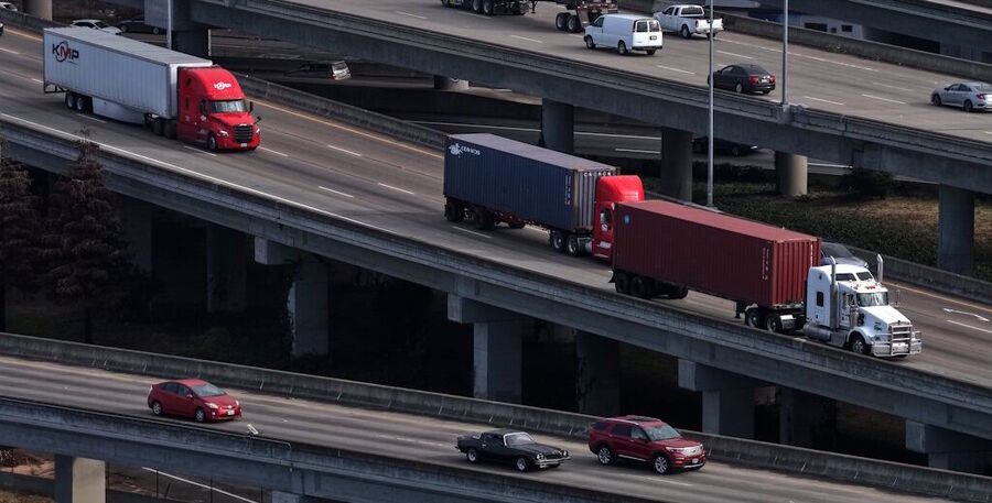 trucks on new york highway