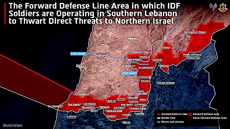 map occupation IDF Lebanon