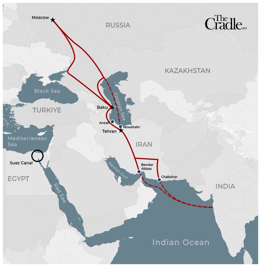 Map of the International North South Transportation Corridor (INSTC)