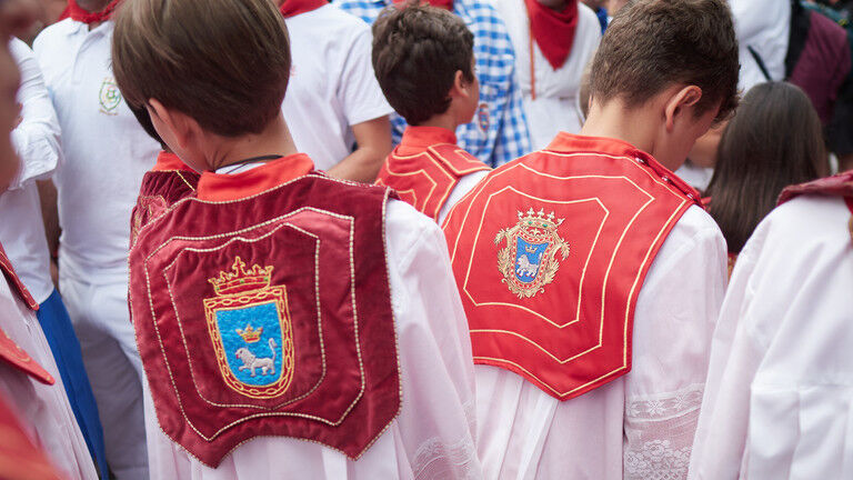 Click to enlarge Altar boys during a procession in Navarra, Spain