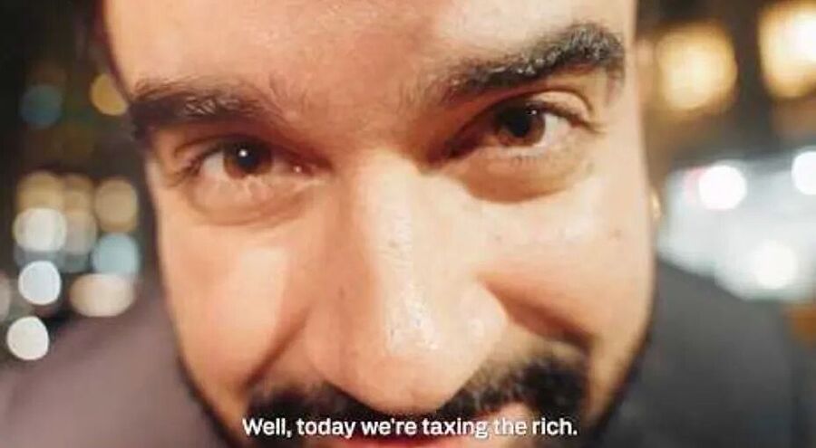 mamdani close up tax the rich meme