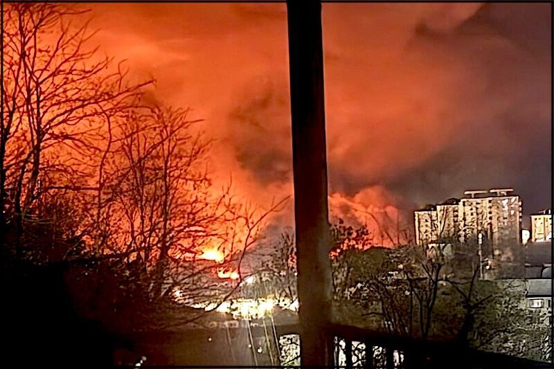 Oil refinery fire