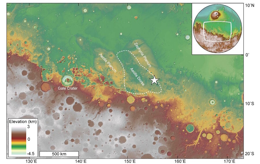 Click to enlarge Aeolis Mons Curiosity rover gale crater