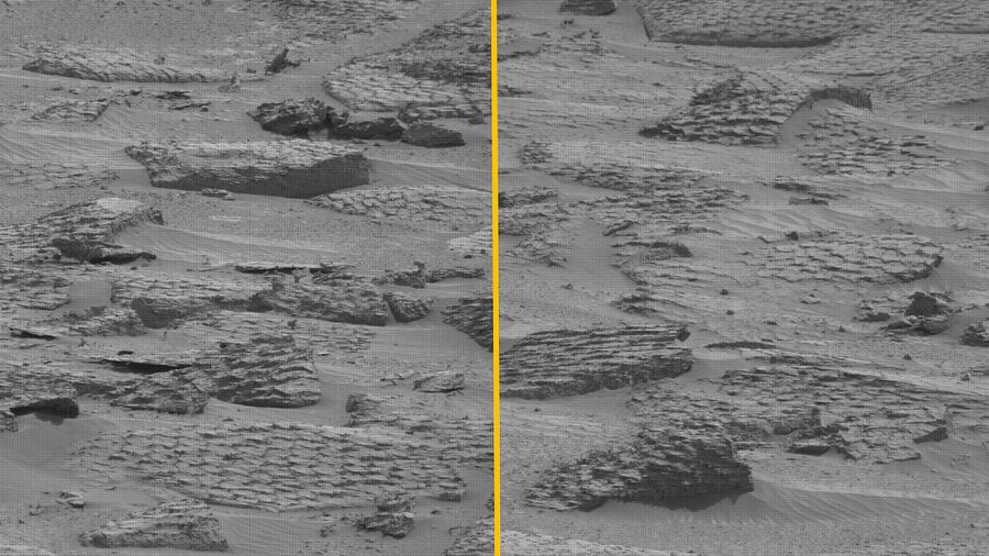 Click to enlarge curiosity rover mars dragon scale rock formation