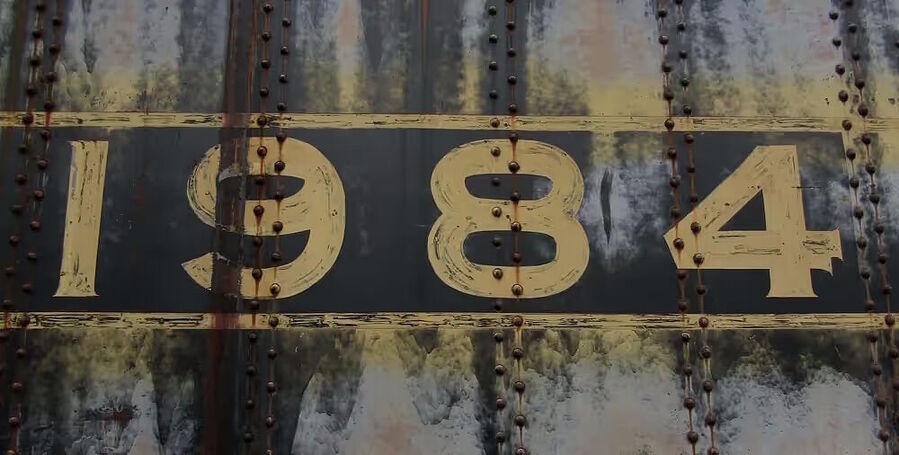 orwell 1984 graphic industrial grunge