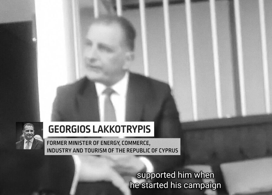 Former Cypriot Enery Minister Giorgos Lakkotrypis speaks in a video covertly recorded by Black Cube