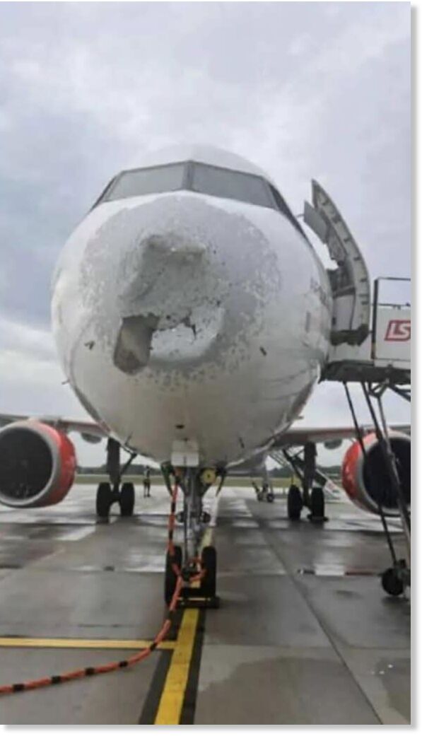 Click to enlarge A spokesperson for LS Technics dubbed hail “one of the most serious threats” to airplanes.