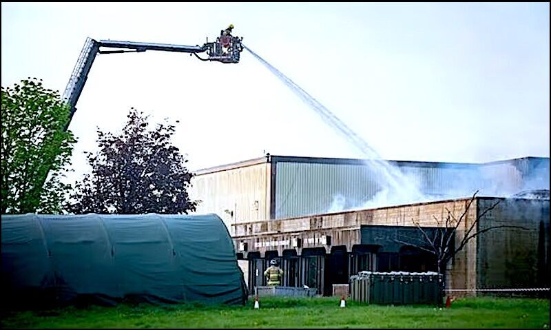 Fire at air force base