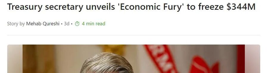 Click to enlarge Bessent freezes Iranian crypto assets