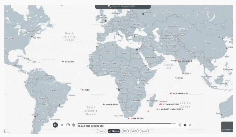 Click to enlarge lng tankers map diverted