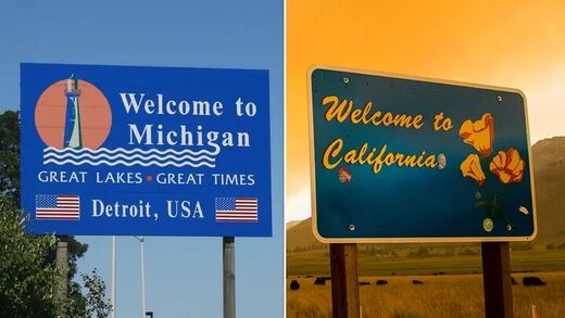 Click to enlarge Michigan California road highway signs