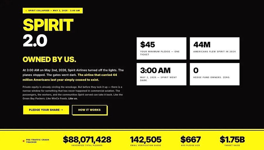 spirit airlines crowdfund save company