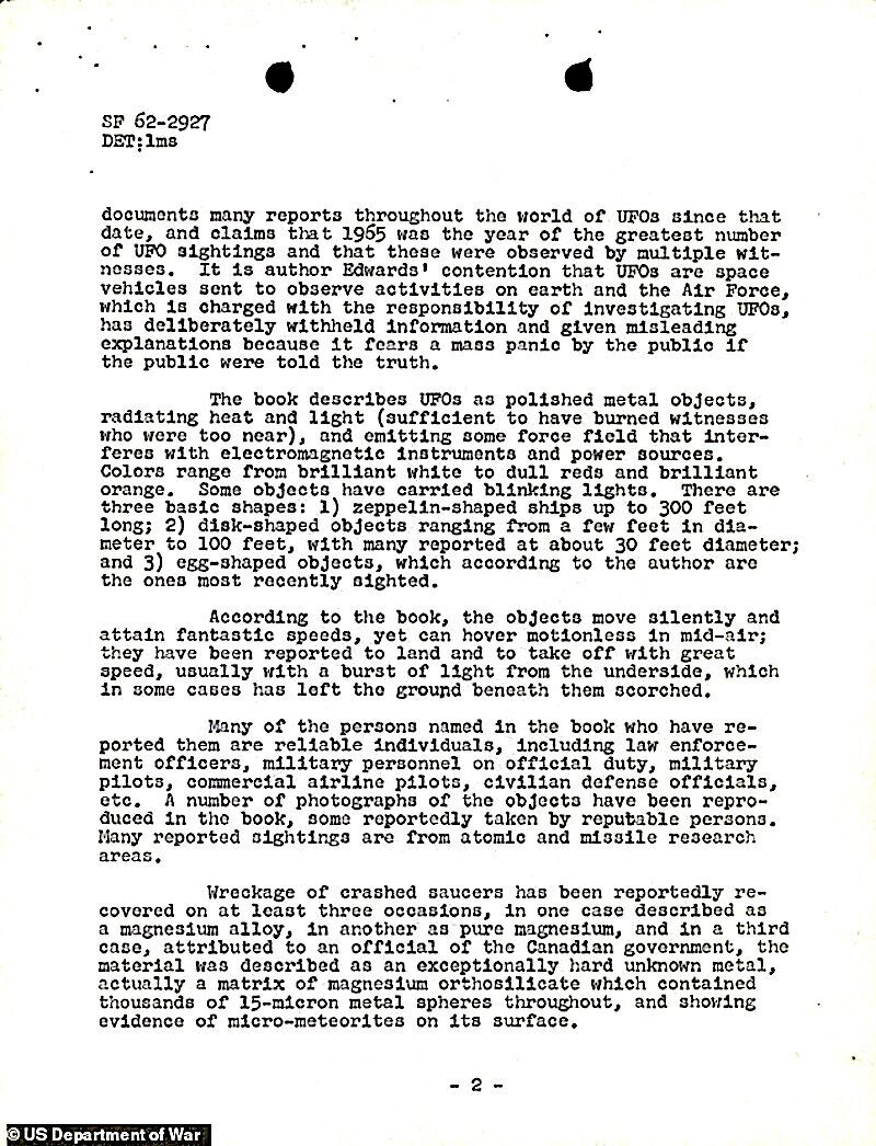 SF 62-2927 document
