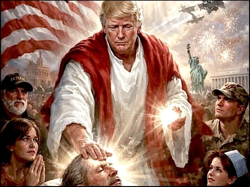 Trump doing a blessing