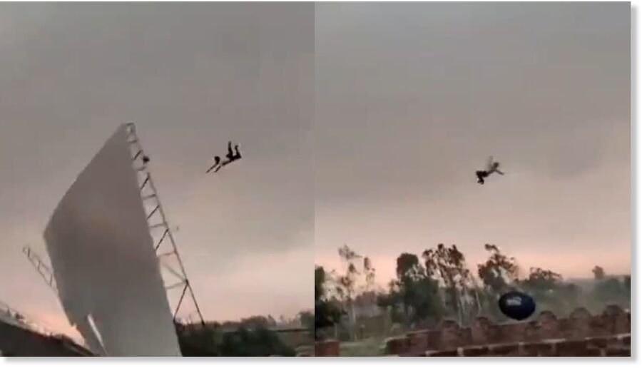 The incident involved a young man who was reportedly swept away by strong winds on Wednesday. He was carried nearly 300 metres before crashing into a field, suffering fractures in both his arms and legs.