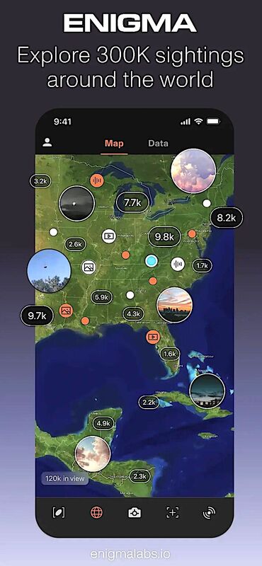 Map and sightings