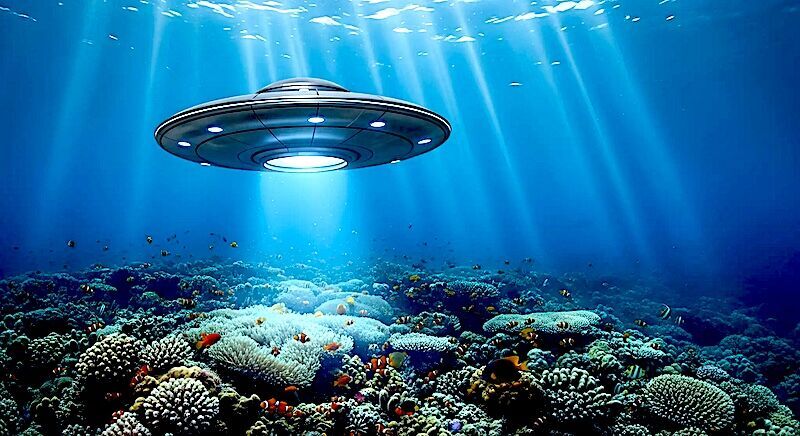 image of ufo underwater