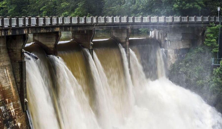 J.B. Converse Reservoir dam in Mobile, Alabama