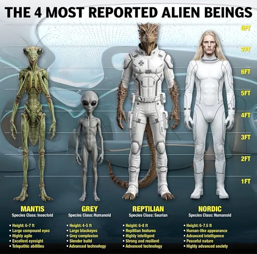 ufo alien types crash recovery bodies