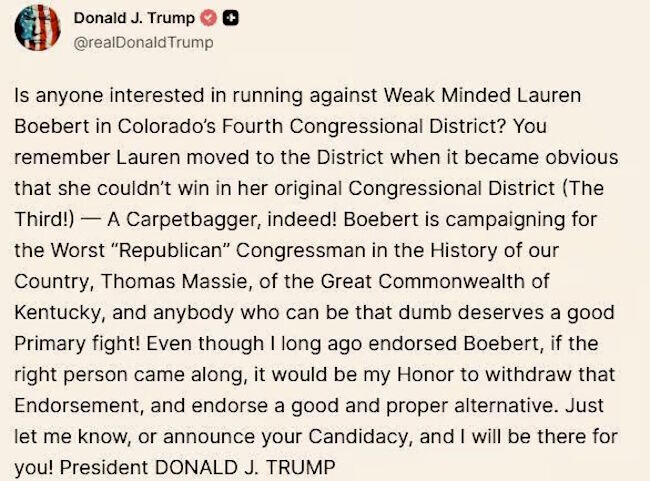 trump post primary boebert