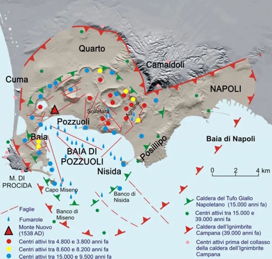 Volcanic features near Naples Italy