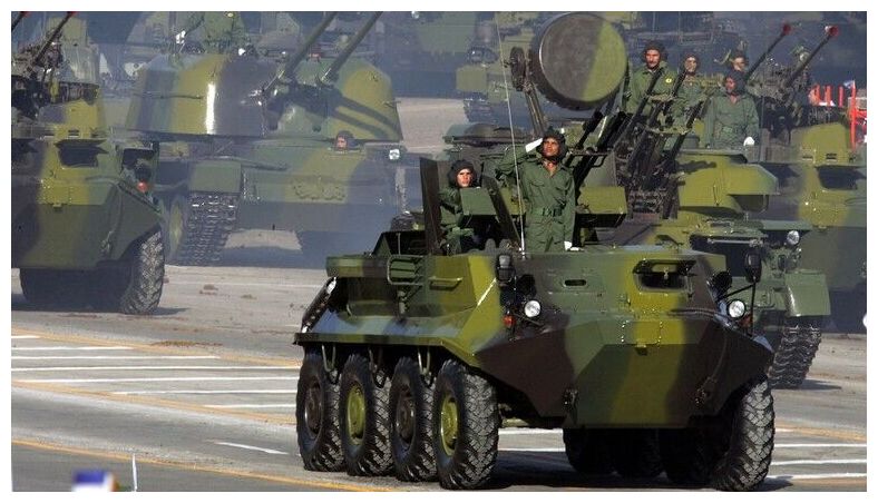 Cuban military parade through Havana