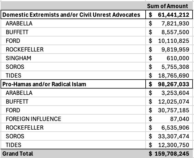 Chart of money spent by NGO activists