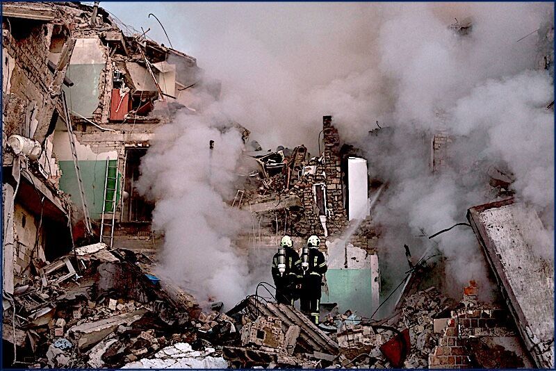 rescuers blast site