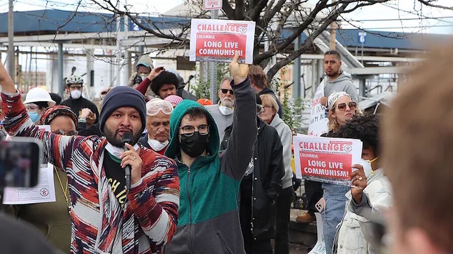 Click to enlarge communist protesters delaney hall illegal immigration