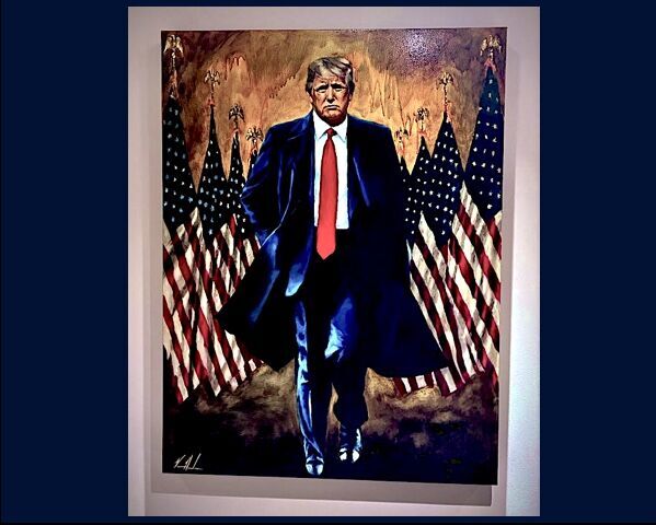 Click to enlarge Trump flags walk image