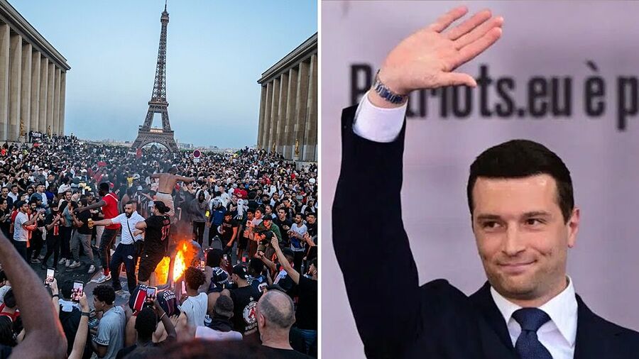 Click to enlarge riots paris jordan bardella national rally