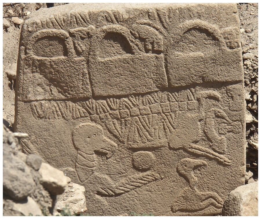 Click to enlarge Pillar 43, Enclosure D: the “Vulture Stone”