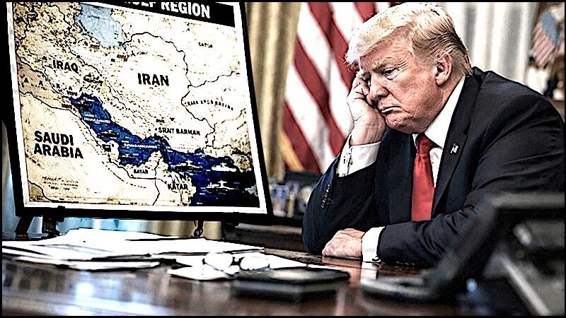 Trump and Map iran