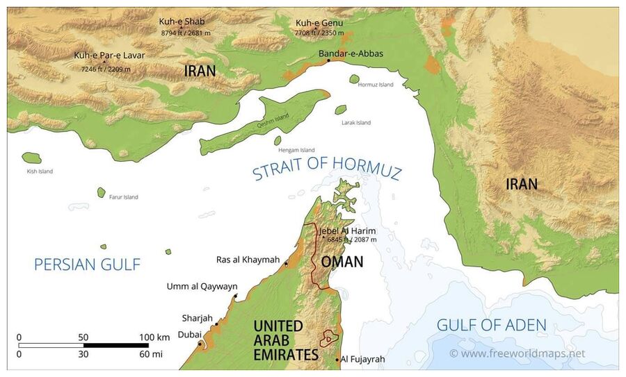 Click to enlarge Strait of Hormuz