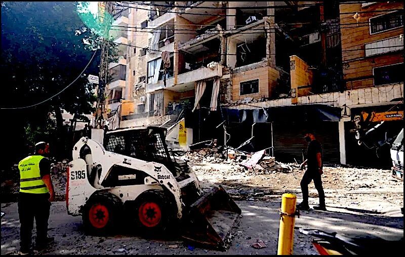 Click to enlarge bombed building Beirut