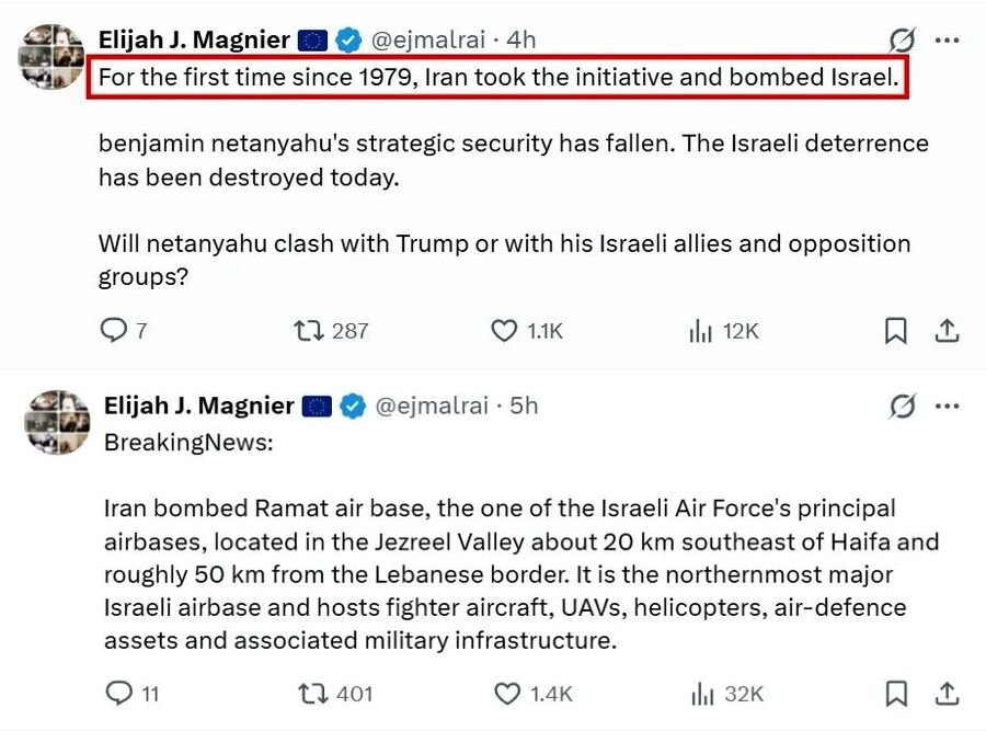 Click to enlarge tweet iran bomb israel first dominance