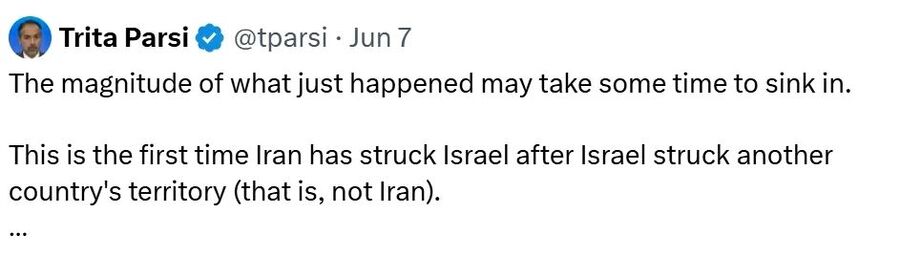 Click to enlarge tweet iran strike israel first dominance